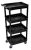 Flat Shelf Cart, 4 Shelves, Black