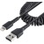 StarTech.com 50cm/20in USB to Lightning Cable, MFi Certified, Coiled iPhone Charger Cable, Black, Durable TPE Jacket Aramid Fiber