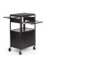 Adjustable Multimedia Cart with Cabinet  4" Caster