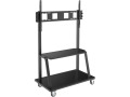 Heavy-Duty Rolling TV Cart for 60 to 105 Flat-Screen Displays, Locking Casters, Black