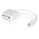 C2G 8in Mini DisplayPort to Single Link DVI-D Adapter Converter Laptops and Tablets - M/F White