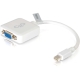 C2G 8in Mini DisplayPort to VGA Active Adapter Converter for Laptops and Tablets - M/F White