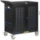 Safe-IT UV Locking Storage Cart for Mobile Devices and AV Equipment, Antimicrobial, Black