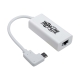 USB 3.1 Gen 1 Right-Angle USB-C to Gigabit Ethernet Network Adapter - 10/100/1000 Mbps, Thunderbolt™ 3 Compatible, White