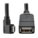 Micro USB to USB OTG Host Adapter Cable, Right-Angle 5-Pin USB Micro-B to USB-A (M/F), 6 in.