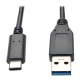 USB 3.1 Gen 2 (10 Gbps) Cable, USB Type-C (USB-C) to USB-A (M/M), 3 ft.