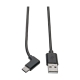 USB Type-A to Type-C Cable, M/M, Right-Angle USB-C, 2.0, 6 ft. - Thunderbolt 3 Compatible