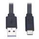 6 ft USB-A to USB-C Flat Cable - M/M, USB 2.0, Thunderbolt 3 Compatible, Black