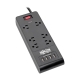 6-Outlet Surge Protector with 4 USB Ports (4.2A Shared) - 6 ft. Cord, 900 Joules, Black