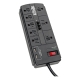 8-Outlet Surge Protector with 2 USB Ports (2.1A Shared) - 8 ft. Cord, 1200 Joules, Tel/Modem, Black