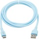 Safe-IT USB-A to USB-C Antibacterial Cable, USB 2.0, Ultra Flexible (M/M), Light Blue, 6 ft. (1.8 m)