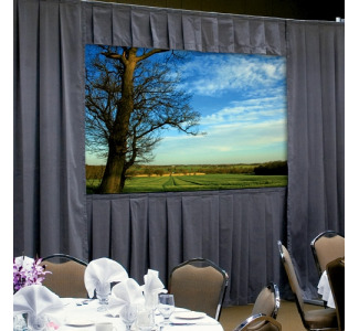 F/F DUK DLX 69X108 UV -- Fast-Fold Deluxe Drapery Presentation Kits - Wide (16:10) - 65 x 104 - Gray Drapes; With Poly Case