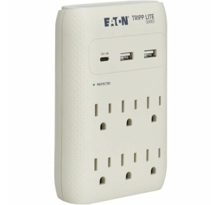 Eaton Tripp Lite Series Protect It! 6-Outlet Surge Protector - 5-15R Outlets, USB-C and USB-A Ports, 5-15P Direct Plug-In, 1080 Joules, Gray