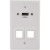 C2G HDMI Pass Through Single Gang Wall Plate with Two Keystones - White