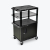 Multi-Height AV Cart - 3 Shelf  Cab  Electric - Blk Leg