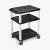 34"H AV Cart - Three Shelves - Putty Legs