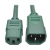 C14 Male to C13 Female Power Cable, C13 to C14 PDU Style - 10A, 250V, 18 AWG, 3 ft., Green