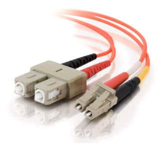 1m LC-SC 62.5/125 OM1 Duplex Multimode Fiber Optic Cable (Plenum-Rated) - Orange