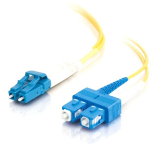 8m LC-SC 9/125 OS1 Duplex Singlemode PVC Fiber Optic Cable (LSZH) - Yellow