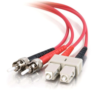 10m SC-ST 62.5/125 OM1 Duplex Multimode PVC Fiber Optic Cable - Red