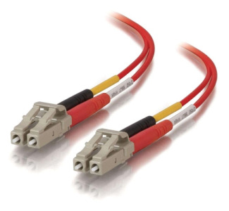 10m LC-LC 50/125 OM2 Duplex Multimode PVC Fiber Optic Cable - Red