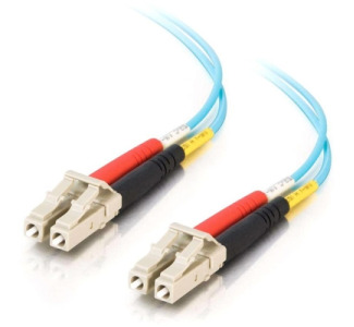 C2G 3m LC-LC 10Gb 50/125 OM3 Duplex Multimode PVC Fiber Optic Cable (USA-Made) - Aqua