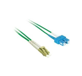 10m LC-SC 50/125 OM2 Duplex Multimode PVC Fiber Optic Cable - Green