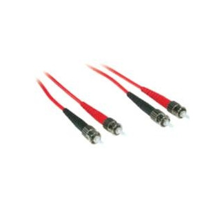 1m ST-ST 62.5/125 OM1 Duplex Multimode PVC Fiber Optic Cable - Red