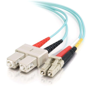 2m LC-SC 10Gb 50/125 OM3 Duplex Multimode Fiber Optic Cable (TAA Compliant) - Aqua