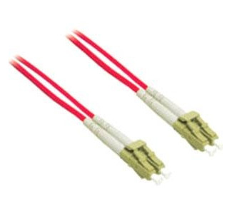 10m LC-LC 62.5/125 OM1 Duplex Multimode Fiber Optic Cable (Plenum-Rated) - Red