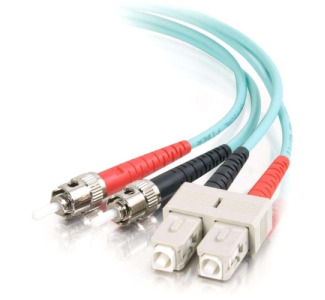 1m SC-ST 10Gb 50/125 OM3 Duplex Multimode Fiber Optic Cable (TAA Compliant) - Aqua