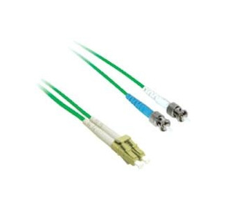3m LC-ST 9/125 OS1 Duplex Singlemode PVC Fiber Optic Cable - Green