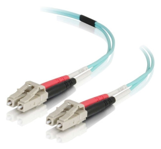 C2G 8m LC-LC 40/100Gb 50/125 OM4 Duplex Multimode PVC Fiber Optic Cable - Aqua