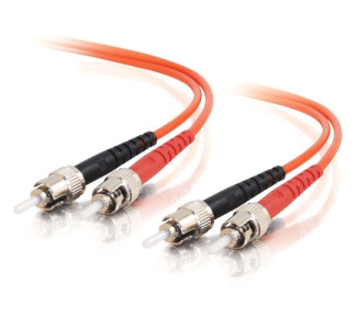 8m ST-ST 62.5/125 OM1 Duplex Multimode Fiber Optic Cable (Plenum-Rated) - Orange