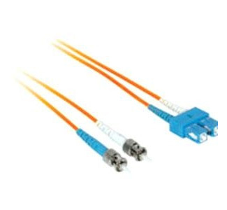 1m SC-ST 50/125 OM2 Duplex Multimode Fiber Optic Cable (Plenum-Rated) - Orange
