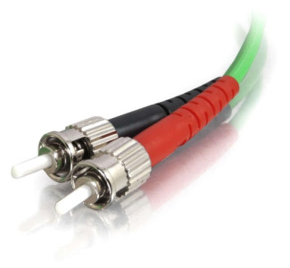 3m ST-ST 62.5/125 OM1 Duplex Multimode PVC Fiber Optic Cable - Green
