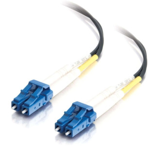10m LC-LC 9/125 OS1 Duplex Singlemode PVC Fiber Optic Cable - Black
