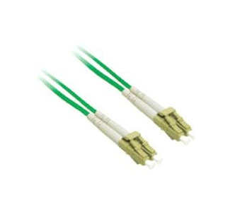 10m LC-LC 50/125 OM2 Duplex Multimode PVC Fiber Optic Cable - Green