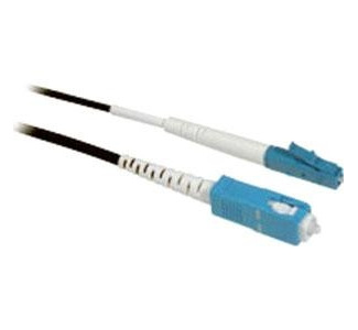 1m LC-SC 9/125 OS1 Simplex Singlemode PVC Fiber Optic Cable - Black