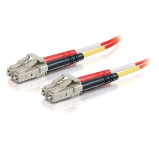 C2G 2m LC-LC 62.5/125 OM1 Duplex Multimode PVC Fiber Optic Cable - Red