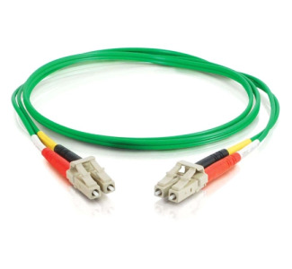 1m LC-LC 62.5/125 OM1 Duplex Multimode PVC Fiber Optic Cable - Green