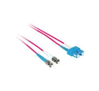 1m SC-ST 50/125 OM2 Duplex Multimode PVC Fiber Optic Cable - Red