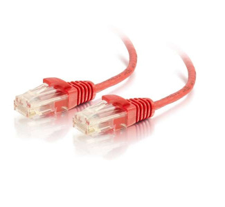 C2G 3ft Cat6 Snagless Unshielded (UTP) Slim Ethernet Network Patch Cable - Red
