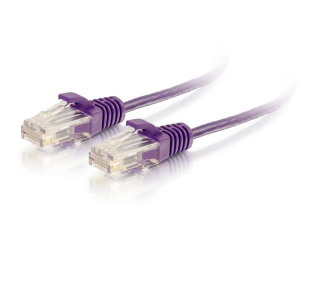 C2G 10ft Cat6 Snagless Unshielded (UTP) Slim Ethernet Network Patch Cable - Purple