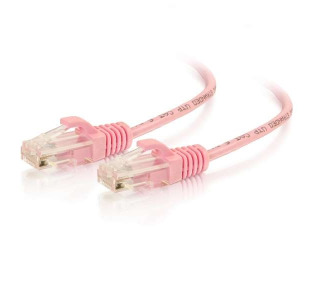 C2G 7ft Cat6 Snagless Unshielded (UTP) Slim Ethernet Network Patch Cable - Pink