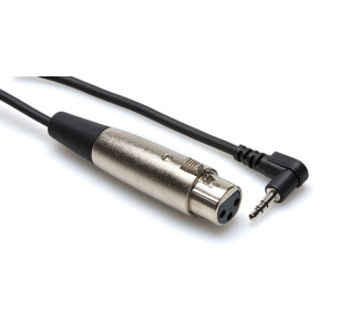 1ft Microphone Cable, XLR3F to Right-angle 3.5 mm TRS