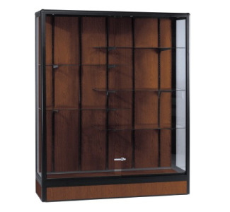 Elite Freestanding Display Case with Cornice and Light,6'H x 4'W x 1 1/2'D