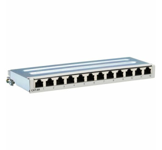 Tripp Lite Cat6a STP Patch Panel, 12 Ports, DIN Rail or Wall Mount, TAA