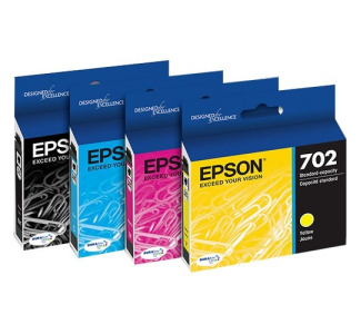 Epson DURABrite Ultra 702 Original Standard Yield Inkjet Ink Cartridge - Multi-pack - Black, Cyan, Magenta, Yellow - 4 / Pack