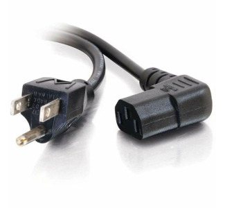 C2G 6ft Universal Power Cord - Right Angle Power Cord - 18 AWG - NEMA 5-15P to IEC320C13R - TAA Compliant